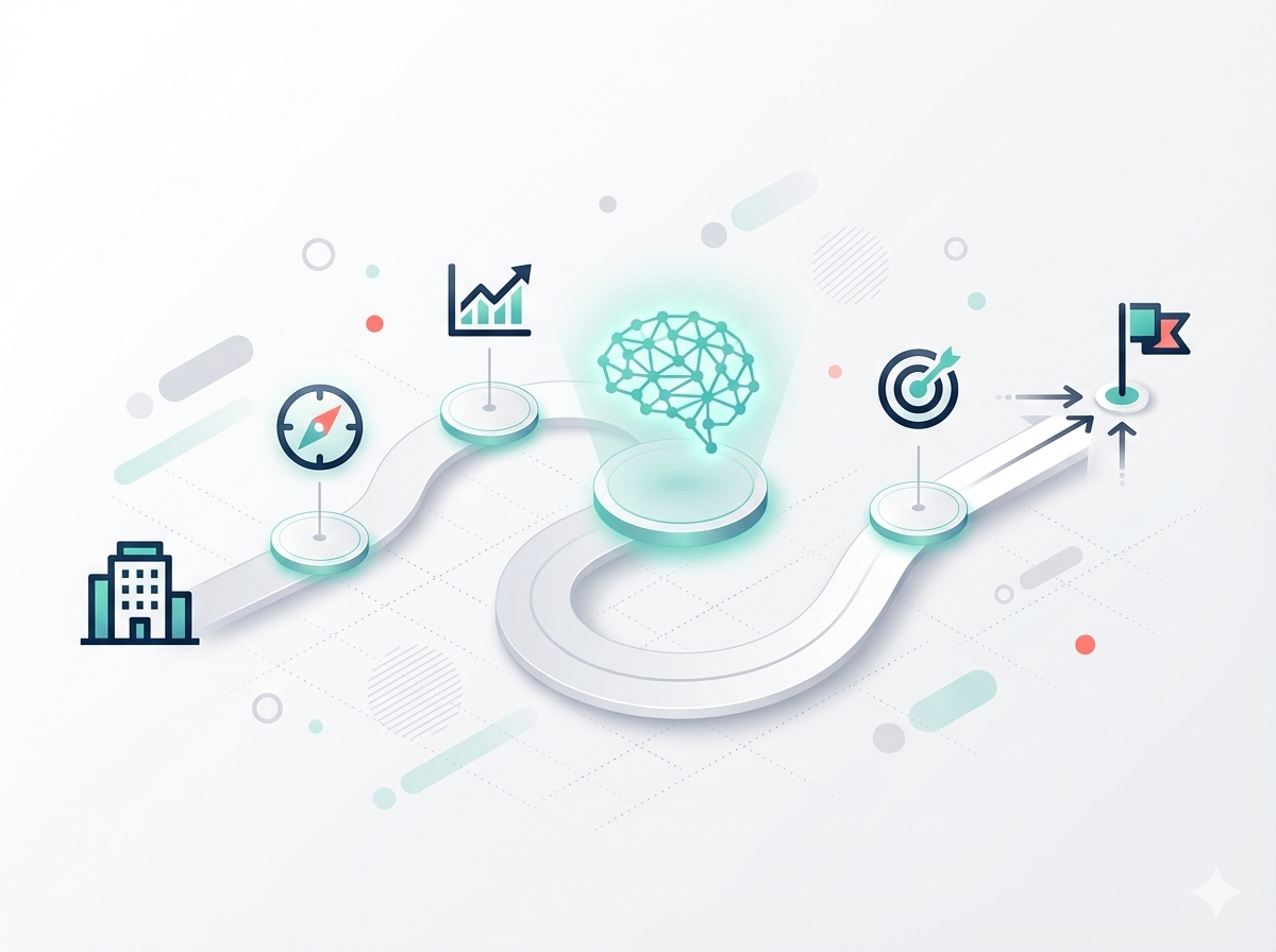KI-Strategie und Roadmap Illustration
